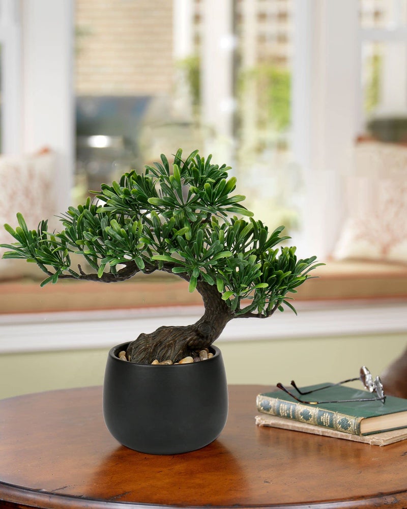 Briful Artificial Bonsai Tree Juniper Faux Plants Indoor Fake Plants Decor with Ceramic Pots for Home Table Office Desk Bathroom Shelf Bedroom Living Room Farmhouse Decorations - Image 5