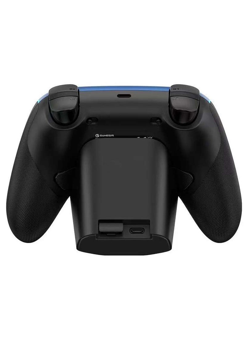 General - Wireless Gamepad Gamesir Super Nova Bluetooth Multiplatform Game Controller compatible with PC, Steam, Switch, iOS, Android Hall Stick Hall Effect Triggers RGB Lighting Vibertion. Programmable 1000Hz Polling Rate 6 Axis Gyro One-Press Wake Up Charging Dock Blue-Black - Image 1