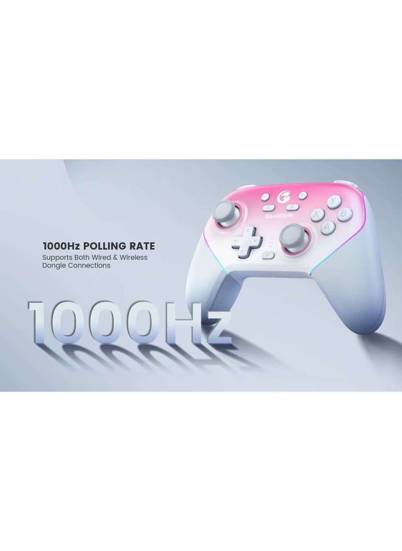 General - Wireless Gamepad Gamesir Super Nova Bluetooth Multiplatform Game Controller compatible with PC, Steam, Switch, iOS, Android Hall Stick Hall Effect Triggers RGB Lighting Vibertion. Programmable 1000Hz Polling Rate 6 Axis Gyro One-Press Wake Up Charging Dock Blue-Black - Image 1
