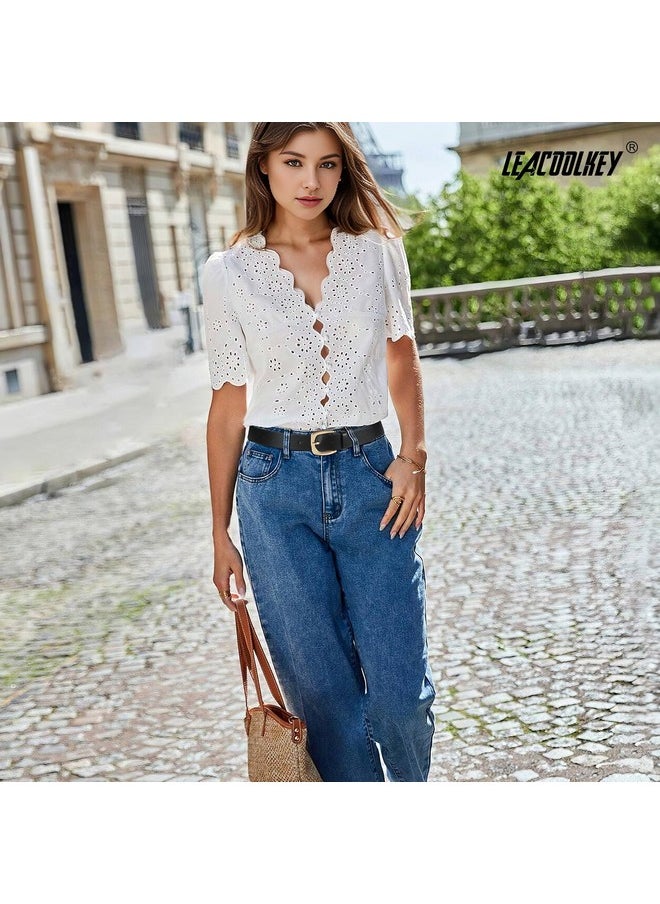 LEACOOLKEY - 3 Pack Women'S Fashion Belts For Jeans Pants Ladies Casual Leather Belts With Gold Buckle Black/Brown/Khaki - Image 1