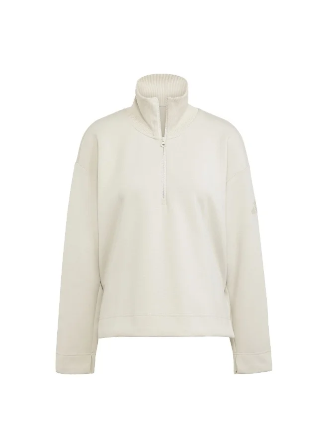 Adidas Adidas W All Szn Sl Qz Beige Sweatshirt (Long Sleeve) Sweatshirts For Women