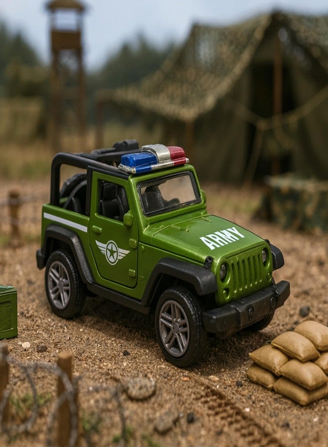 Speedyz Jeep Force Army Car 1:32 Scale Die-Cast Metal Toy with Opening Doors and Pull Back Action Realistic Toy Car for Kids Boys Gift/Openable - Image 3