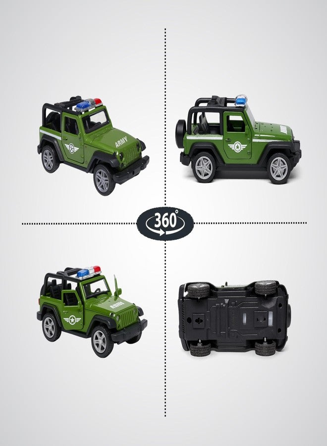 Speedyz Jeep Force Army Car 1:32 Scale Die-Cast Metal Toy with Opening Doors and Pull Back Action Realistic Toy Car for Kids Boys Gift/Openable - Image 2