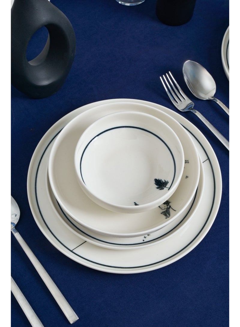 فاريكا البورسلين طقم عشاء بورسلين مطبوع رقميًا مكون من 24 قطعة لـ 6 أشخاص – Düğüm - Image 4