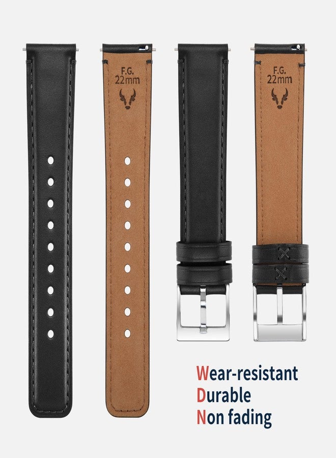 Fullmosa Leather watch strap, vintage replacement strap, watch strap 22 mm, 20 mm, 24 mm, 19 mm, 18 mm, bracelet watch accessories for men and women, watch strap for smartwatch and universal watches - Image 4
