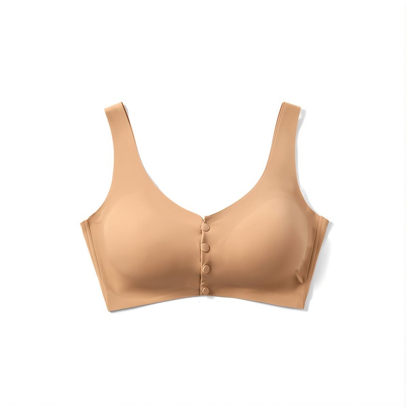 Front snap bra for elderly women cozy for daily sleeping yoga 3XL pink - Image 4