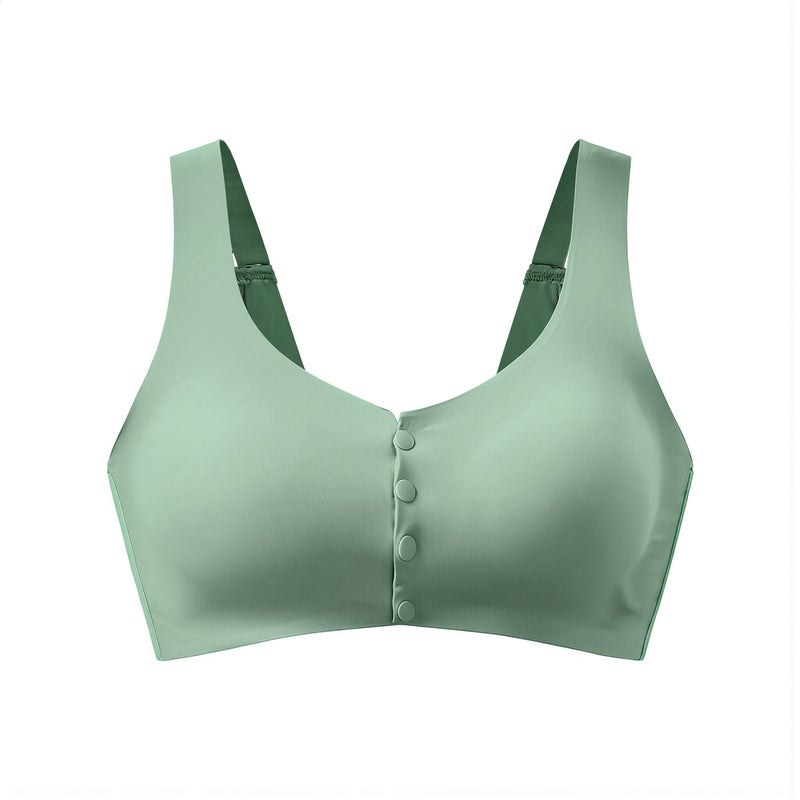 Front snap bra for elderly women cozy for daily sleeping yoga 3XL pink - Image 1
