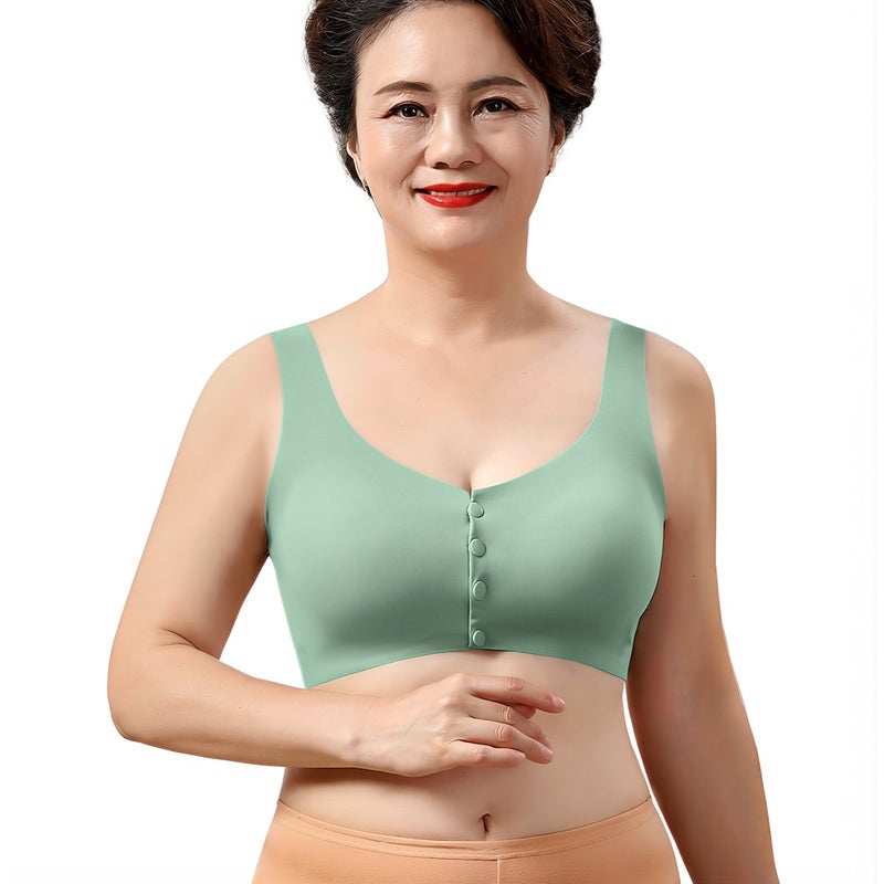Front snap bra for elderly women cozy for daily sleeping yoga 3XL pink - Image 3