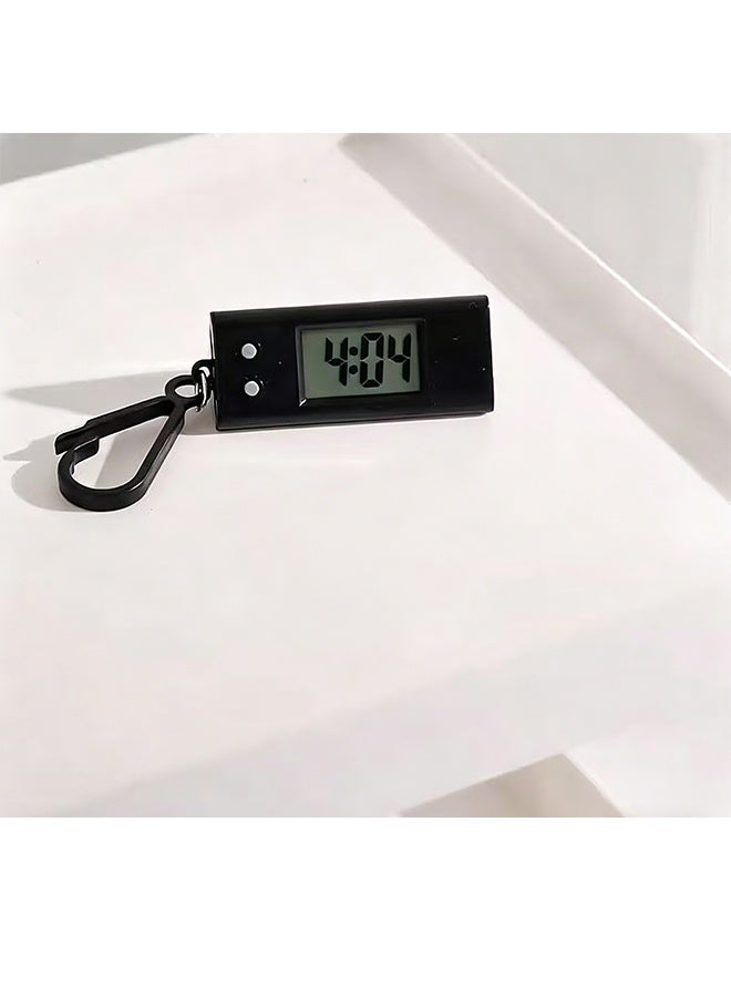 2pcs Triangular Mini Digital Keychain Clock Watch, Student Electronic Table Clock with Clear Time Display, Portable Hanging Keychain Pendant for Student Daily Use, Backpack, Desktop & Outdoor Activities - Image 3