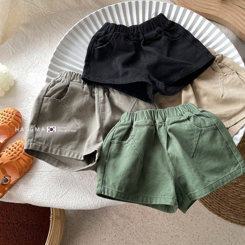 Korean Style Children's Cotton Shorts, Summer Thin, Casual Solid Color Pants for Boys Girls - Image 1
