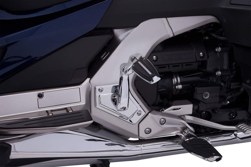 Goldstrike Adjustable Passenger Comfort Peg Mounts with Chrome Rail Pegs for Gold Wing