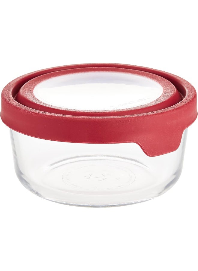 Anchor Hocking TrueSeal Glass Food Storage Container with Airtight Lid, Cherry, 7 Cup - Image 2