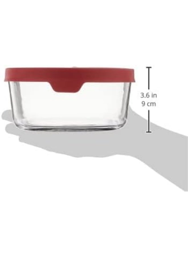 Anchor Hocking TrueSeal Glass Food Storage Container with Airtight Lid, Cherry, 7 Cup - Image 5