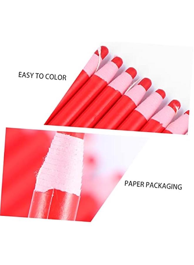 Generic 1 Box Paint Brush Set red Eyebrow Mapping Pencil Leather Tooling Kit Drawing Pencils Tailors Chalk Pencil Peel- Off Grease Pencil China Marker Peel-Off China Marker Blade  - Image 4