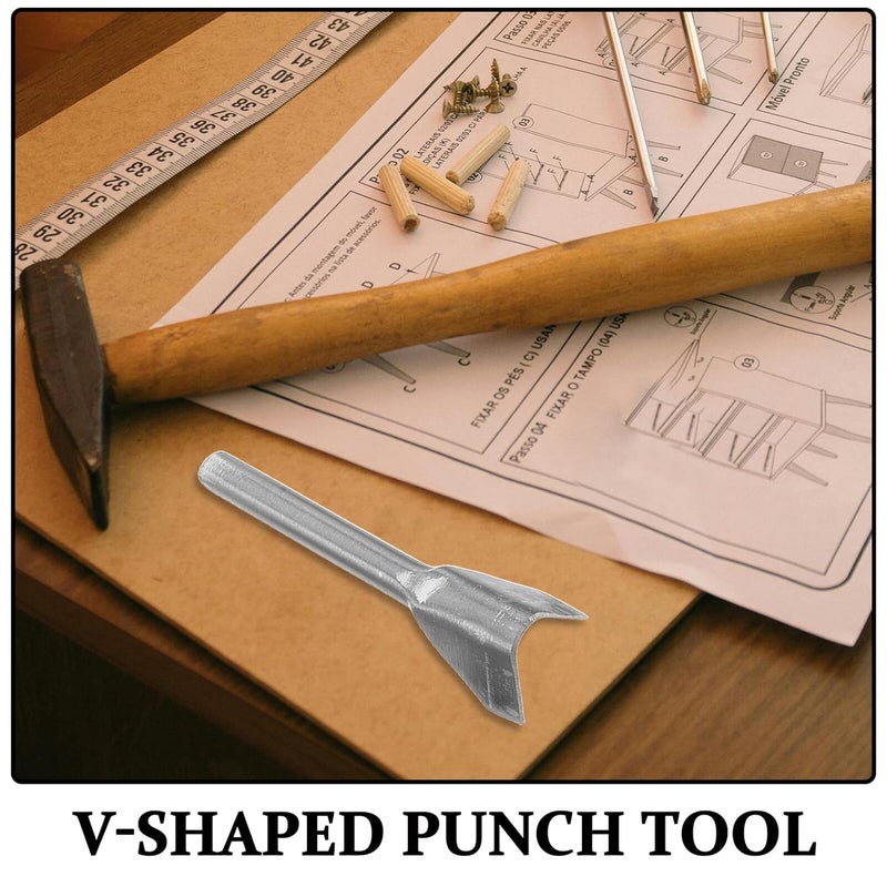 V-Shaped Leather Punch Cutter Set 10-40mm, 7pcs Heavy Duty Belt Puncher and Corner Puncher Kit for Leatherworking DIY Wallet, Bag, and Belt Craft Projects - Image 2