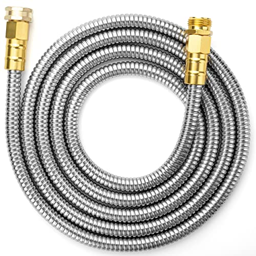 UNCO 10 Feet Stainless Steel No Kink Metal Garden Hose - Image 1