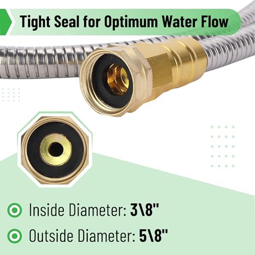 UNCO 10 Feet Stainless Steel No Kink Metal Garden Hose - Image 3