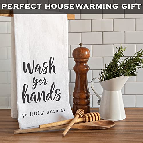 MAINEVENT Wash Your Hands Ya Filthy Animal Hand Towel 18x24 Inch, Kitchen Funny Dish Towel with Funny Saying - Image 2