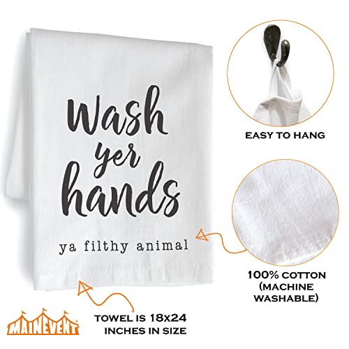 MAINEVENT Wash Your Hands Ya Filthy Animal Hand Towel 18x24 Inch, Kitchen Funny Dish Towel with Funny Saying - Image 4