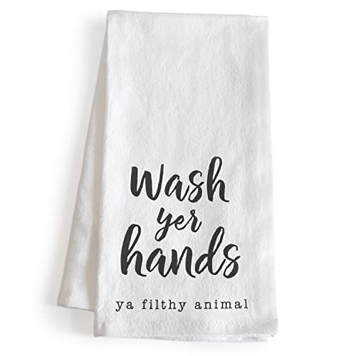 MAINEVENT Wash Your Hands Ya Filthy Animal Hand Towel 18x24 Inch, Kitchen Funny Dish Towel with Funny Saying - Image 1