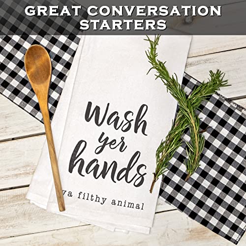 MAINEVENT Wash Your Hands Ya Filthy Animal Hand Towel 18x24 Inch, Kitchen Funny Dish Towel with Funny Saying - Image 3