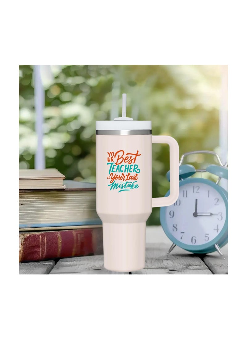 PRINTSHOP4ME - Teachers Day Tumbler Mug 1.2L With Lid&Straw|Double Walled Printed Tumbler Mug|Insulated Reusable Stainless Steel Tumbler Mug|Gift For Teachers - Image 1