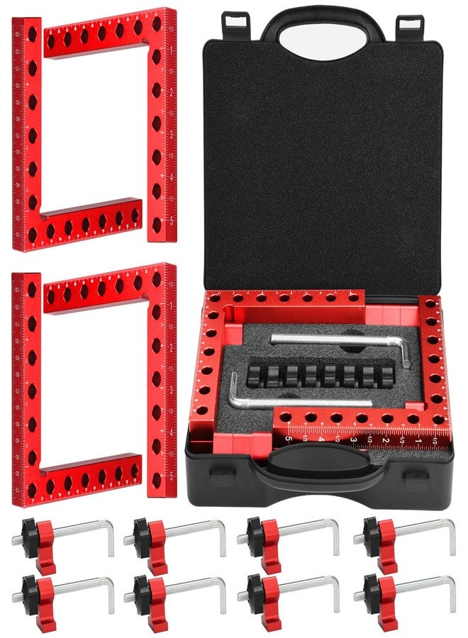 Volpeblu Corner Clamp for Woodworking, 90 Degree Clamp, Right Angle Clamp, 4 Pack 5.5" x 5.5" Aluminum Alloy Positioning Clamping Squares with Case for Picture Frames, Boxes, Cabinets, Drawers - Image 1