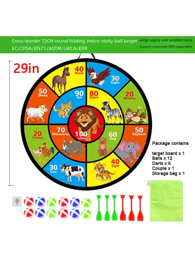 null - Extra Large 72cm Foldable Storage Animal Round Children's Sticky Ball Flying Dart Board Toy/ball/dart Board-Color:72cm 100 Light Edition Standard Package-Diameter:Boxed - Image 1