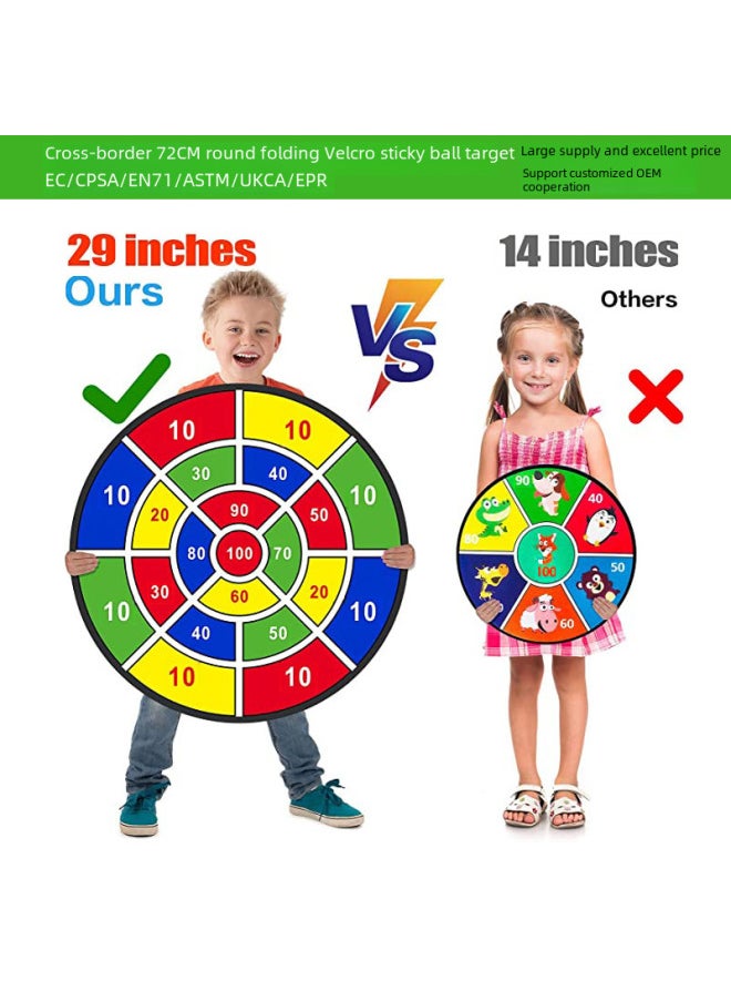 null - Extra Large 72cm Foldable Storage Animal Round Children's Sticky Ball Flying Dart Board Toy/ball/dart Board-Color:72cm 100 Light Edition Standard Package-Diameter:Boxed - Image 1