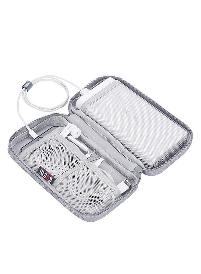 2-In-1 Power Bank And Data Cable Storage Bag Grey - Image 2