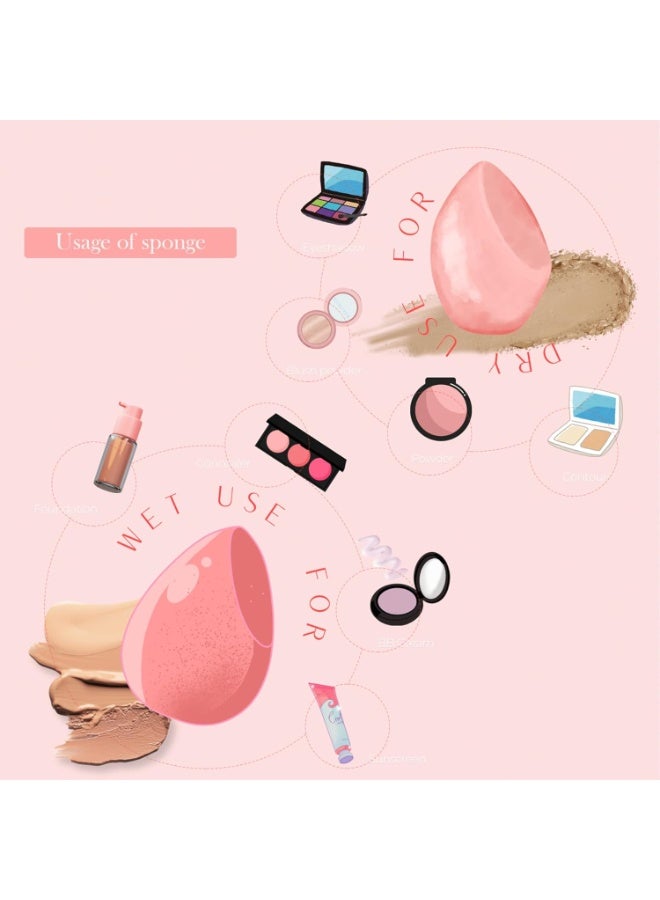 Set of 4 Premium Makeup Sponge - Professional Beauty Blender & Make Up Sponges, Washable, for Liquid/Powder Foundation, Concealer, BB Cream - Make Up Sponge Set - Vegan & Latex Free - Image 3