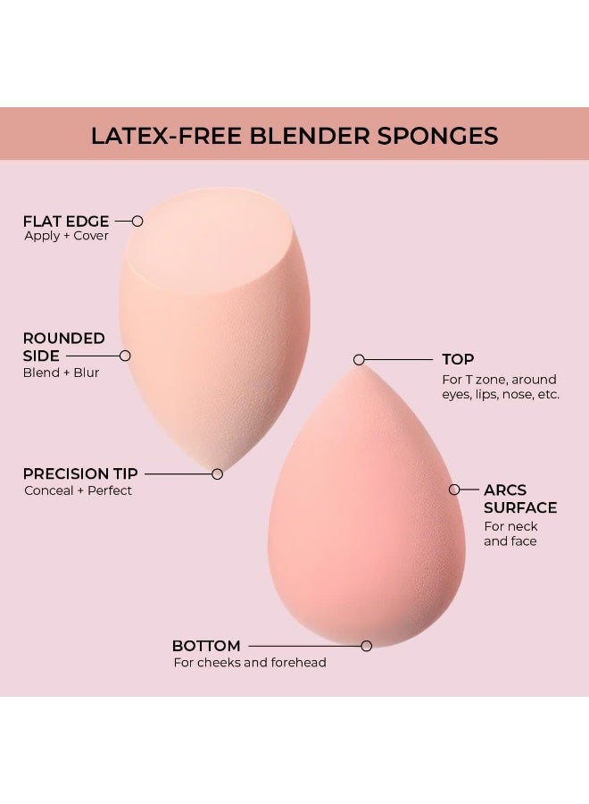 Set of 4 Premium Makeup Sponge - Professional Beauty Blender & Make Up Sponges, Washable, for Liquid/Powder Foundation, Concealer, BB Cream - Make Up Sponge Set - Vegan & Latex Free - Image 2