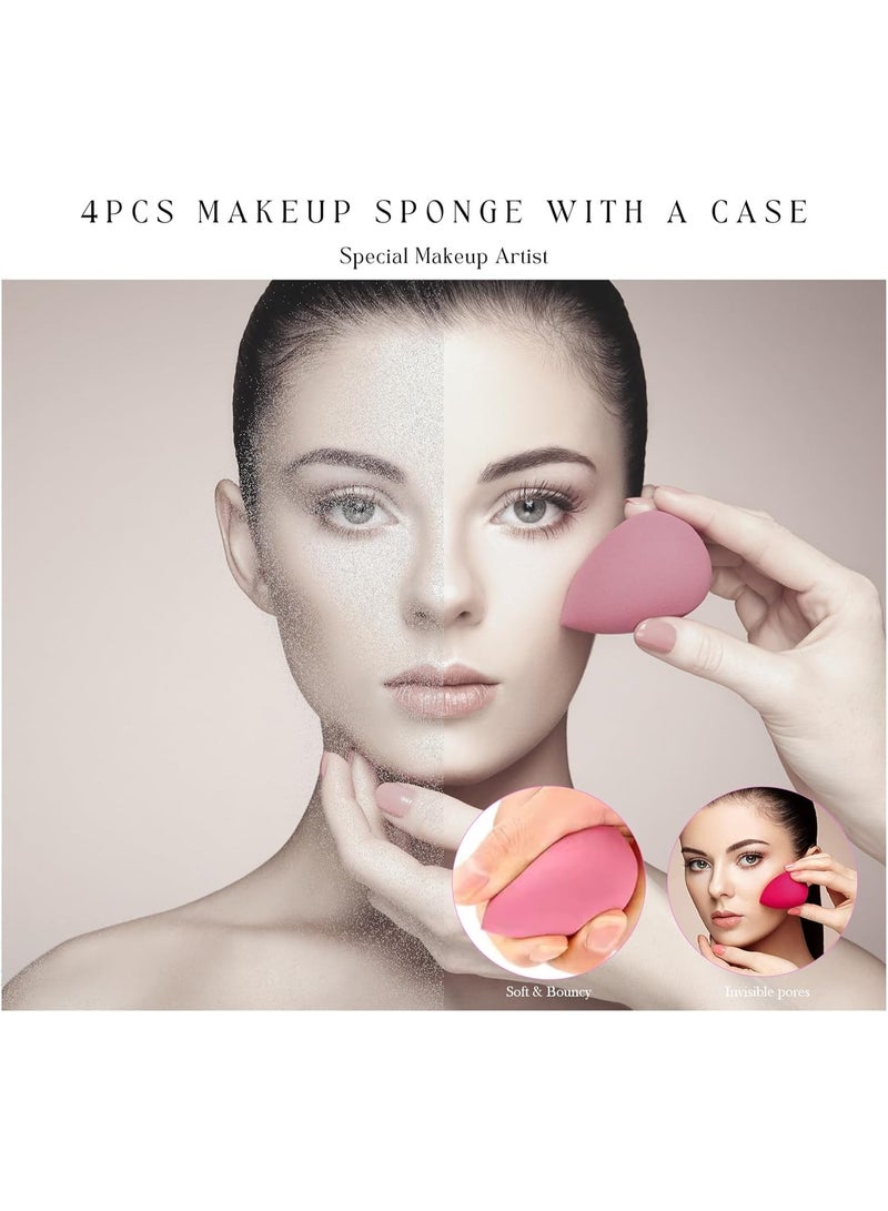 Set of 4 Premium Makeup Sponge - Professional Beauty Blender & Make Up Sponges, Washable, for Liquid/Powder Foundation, Concealer, BB Cream - Make Up Sponge Set - Vegan & Latex Free - Image 5