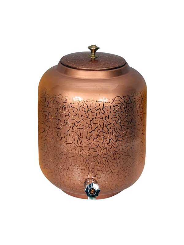 GOODGRIEF GOODGRIEF Copper Container 10 Litre Copper Water Dispenser Important Copper Tank Pure Copper Matka with Tap Copper Pot  - Image 1