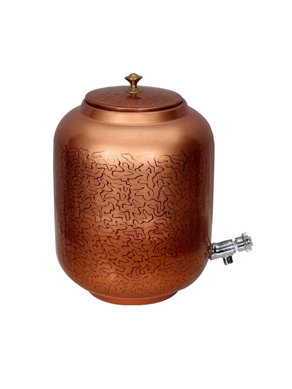 GOODGRIEF GOODGRIEF Copper Container 10 Litre Copper Water Dispenser Important Copper Tank Pure Copper Matka with Tap Copper Pot  - Image 2