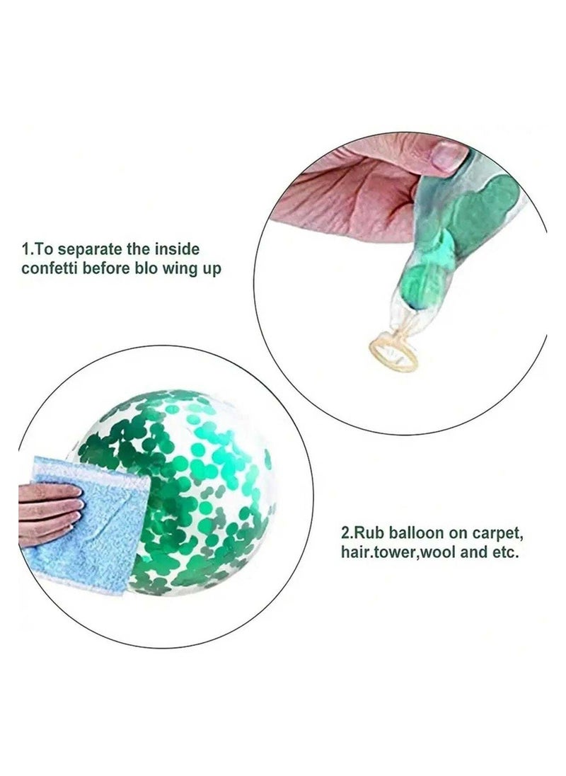 Generic - Green latex balloons to celebrate Founding Day, Saudi National Day, and all kinds of special parties, 40 pieces with ribbon - Image 1