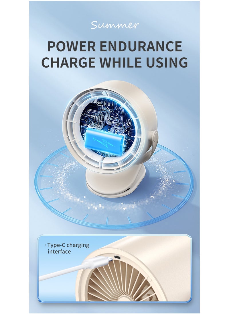 ميجيوسيون - مروحة مكتب محمولة ومشبك قابلة لإعادة الشحن بشاشة LED 3 في 1، مروحة بمشبك 100 سرعة، مروحة قوية مثبتة على الحائط، مروحة يدوية عمودية 90 درجة ومروحة طاولة متأرجحة 90 درجة للمنزل والمكتب والتخييم - Image 1