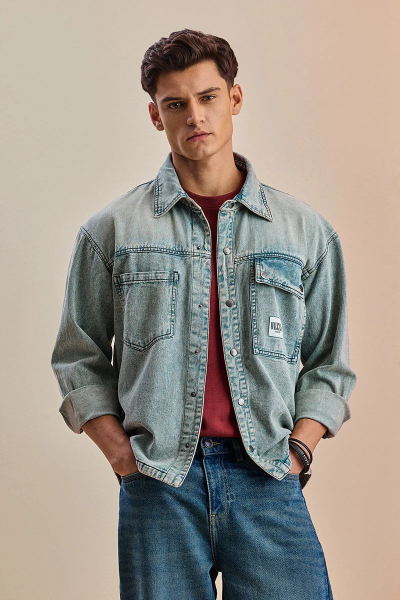 SNITCH جاكيت جينز بقصة مريحة وجيبين