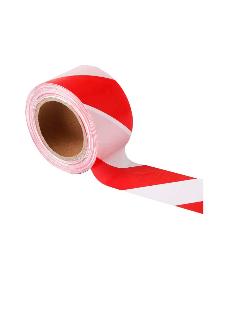 3”x45 Meter Red and White Barricade Caution Hazard Warning Safety Stripe Tape Non-Adhesive for Danger/Hazardous Areas. (Pack of 1) - Image 1