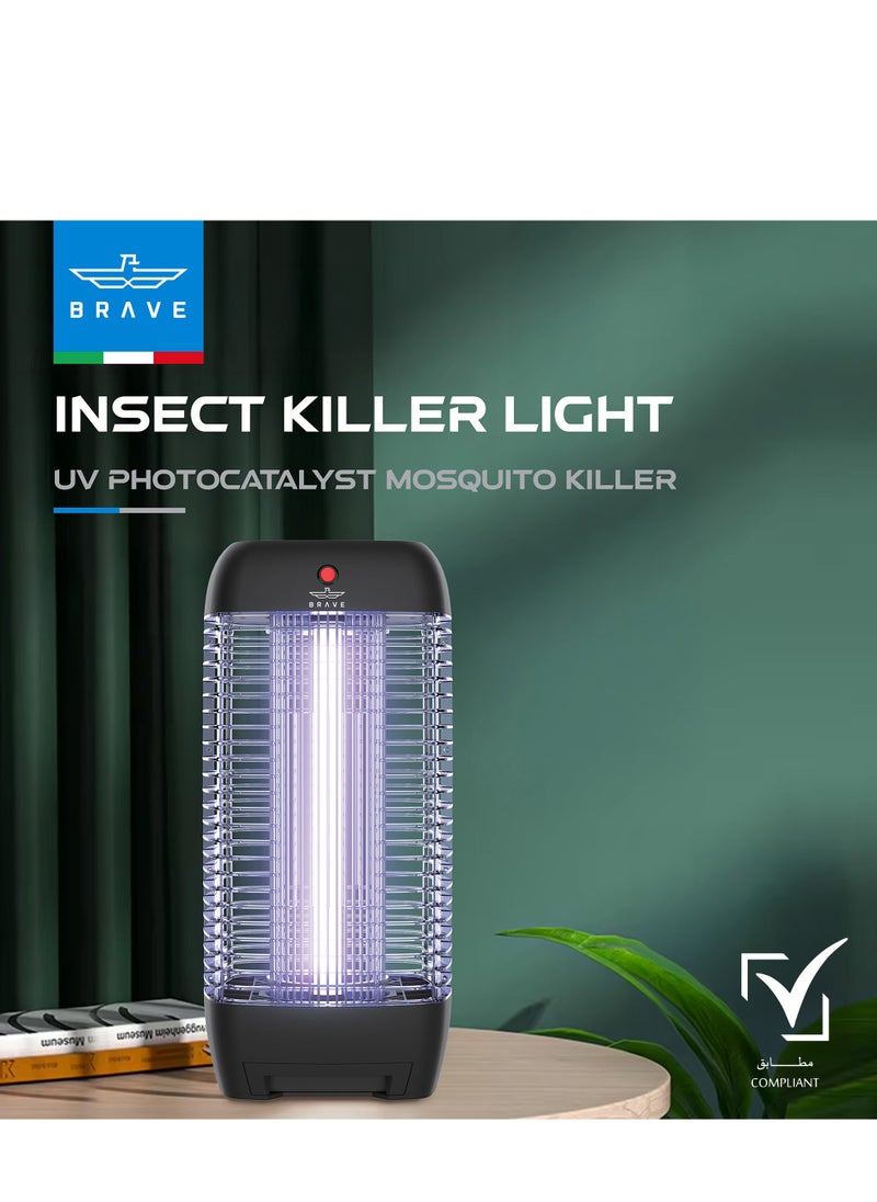 Brave Powerful Electric Mosquito Killer Lamp and Fly Trap, Smart Pest Control Device for Indoor and Outdoor Use, Effective in Killing Flying Insects, 10W Power and 1800V Electric Strike, Mosquito and Fly Trap, 100% Original Insect Zapper, High Power UV Light Mosquito Trap, Perfect for Home, Patio, Garden, Kitchen, Office, Camping, Durable Design, 24/7 Protection, Safe and Eco-Friendly, Quiet Operation (Black)  - Image 3