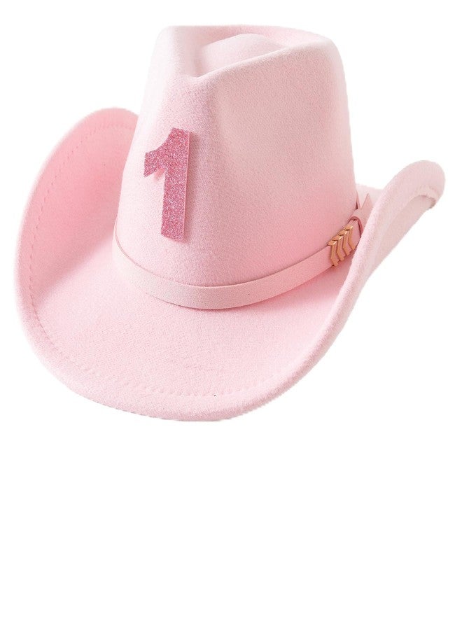 Jastore Baby Boys Girls Toddler Cowboy Hat 1st 2nd 3rd 4th Birthday Hat First Rodeo Cowgirl Hat Birthday Party Western Hat (US, Age, 1 Year, 4 Years, Light Pink) - Image 1