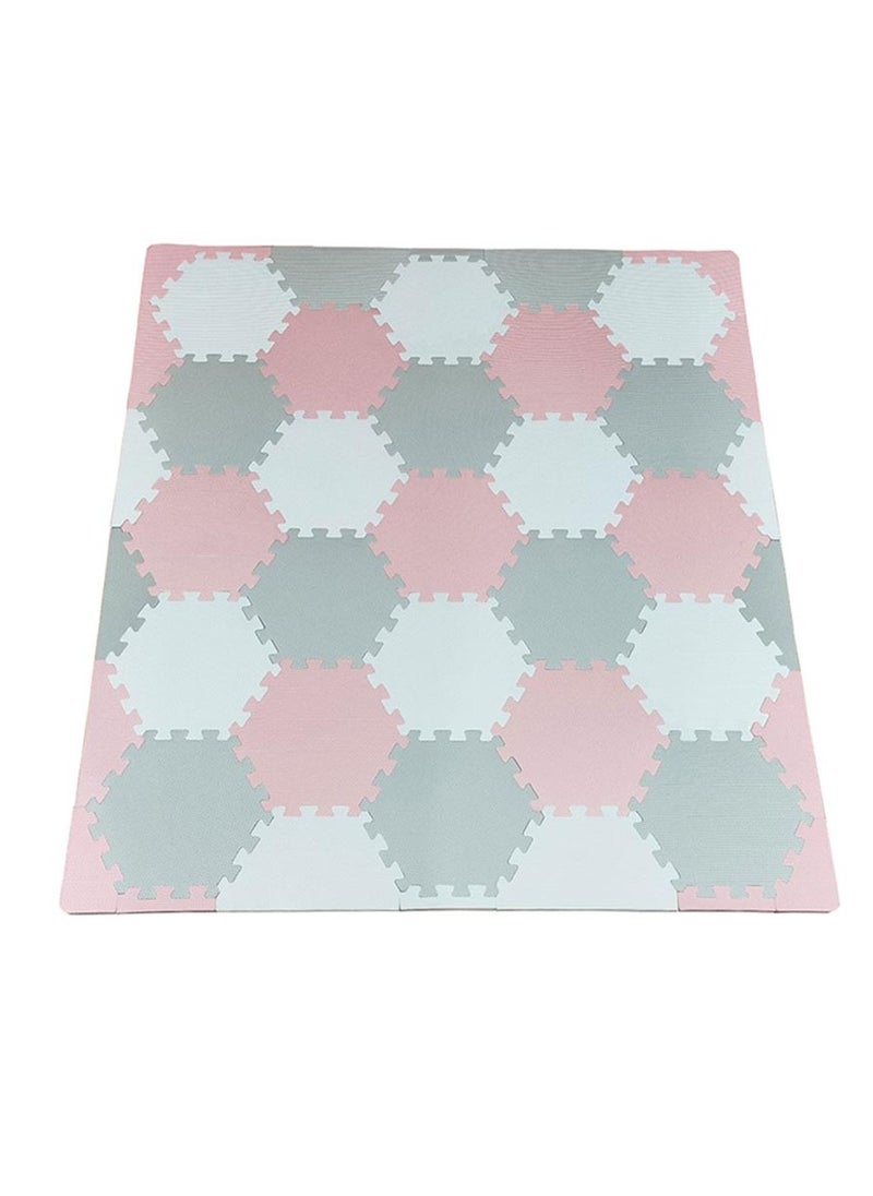 Bumble & Bird Bumble & Bird - BabySafe Play Mat - Hexagonal Pink/Cream  - Image 5