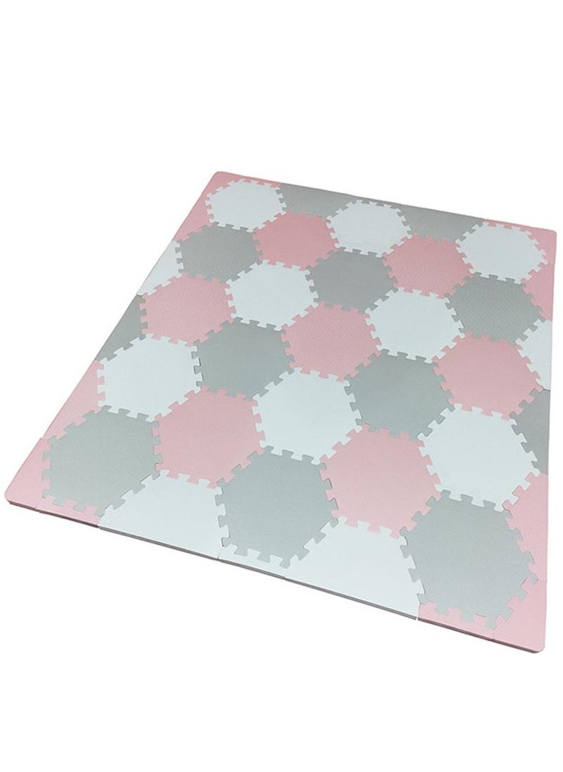 Bumble & Bird Bumble & Bird - BabySafe Play Mat - Hexagonal Pink/Cream  - Image 2