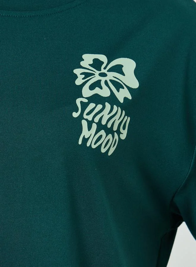 Styli Green Graphic Oversized T-Shirt