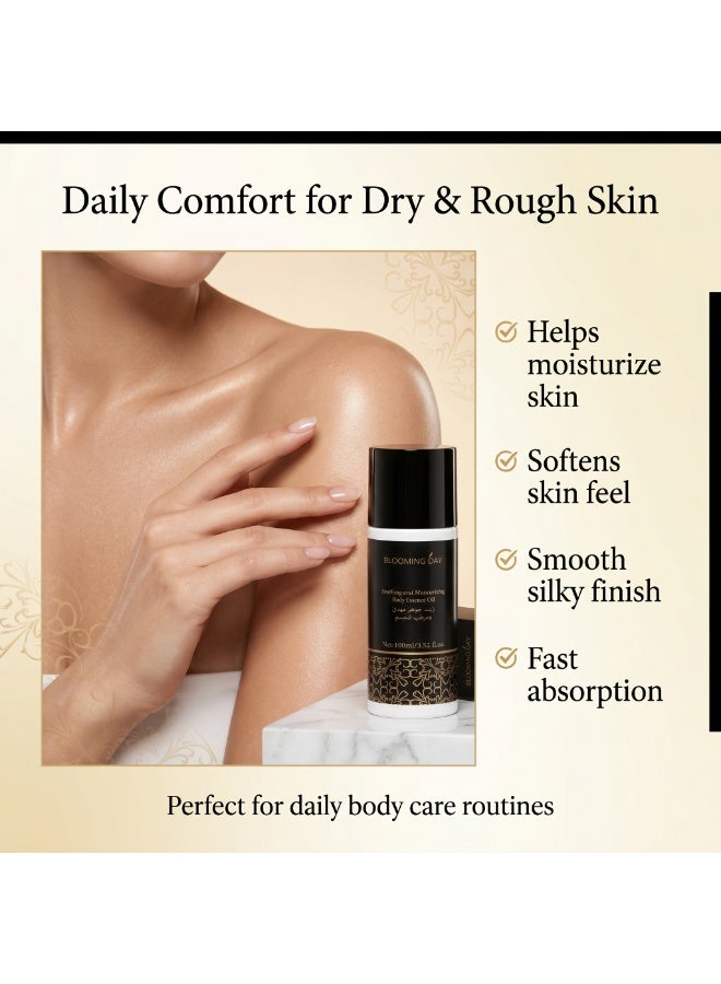 Blooming Day Soothing & Moisturizing Body Essence Oil 100ml – Lightweight Non-Greasy Body Oil for Dry Skin, Silky Smooth & Soft Skin Feel - Image 2