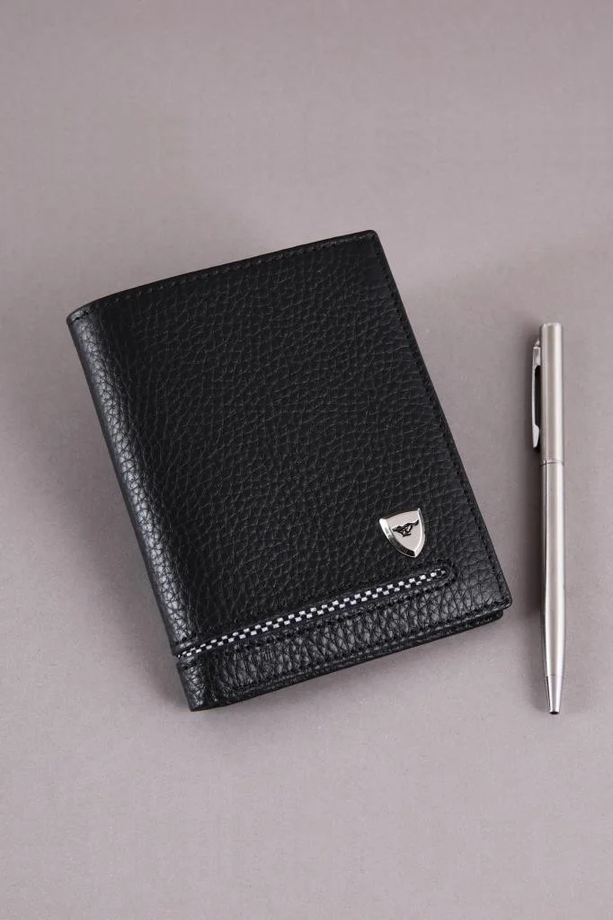 Septwolves Elite Quality Black Leather Card Holder & Men's Wallet