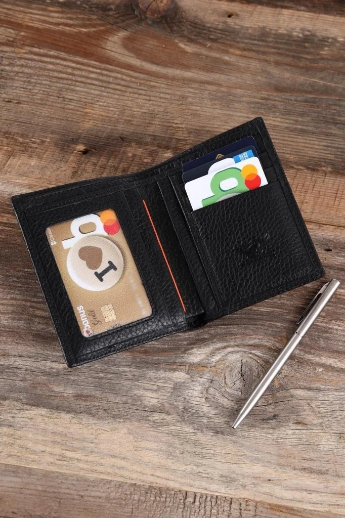 Septwolves Elite Quality Black Leather Card Holder & Men's Wallet