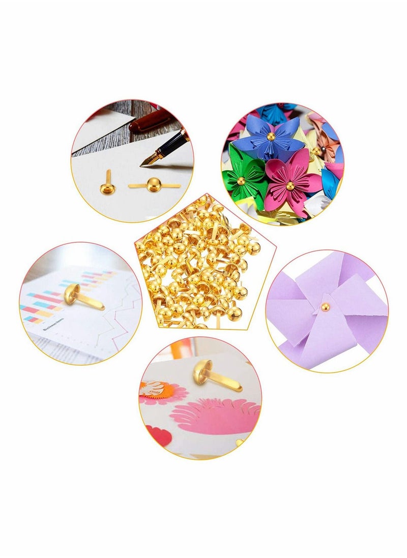 Generic - Paper Fasteners Brads 500 Pieces Round Fasteners for Art Crafting School Project, Decorative, Paper Craft, Scrapbooking, DIY Supplies, Mini Brads Fasteners, 8 x 15 mm - Image 1