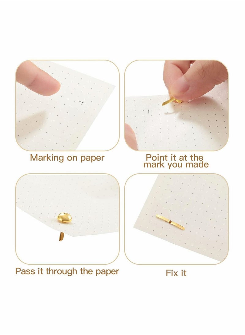 Generic - Paper Fasteners Brads 500 Pieces Round Fasteners for Art Crafting School Project, Decorative, Paper Craft, Scrapbooking, DIY Supplies, Mini Brads Fasteners, 8 x 15 mm - Image 1