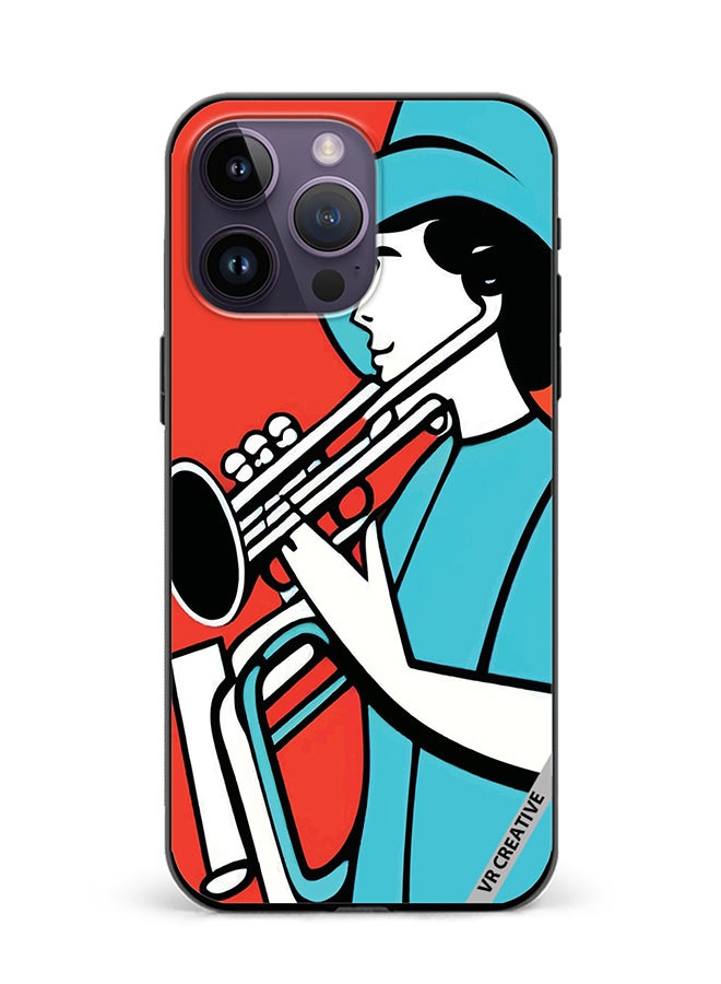 VR CREATIVE Protective Case Cover For Apple iPhone 16 Pro Max Jazz Trumpeter Recital Design Multicolour